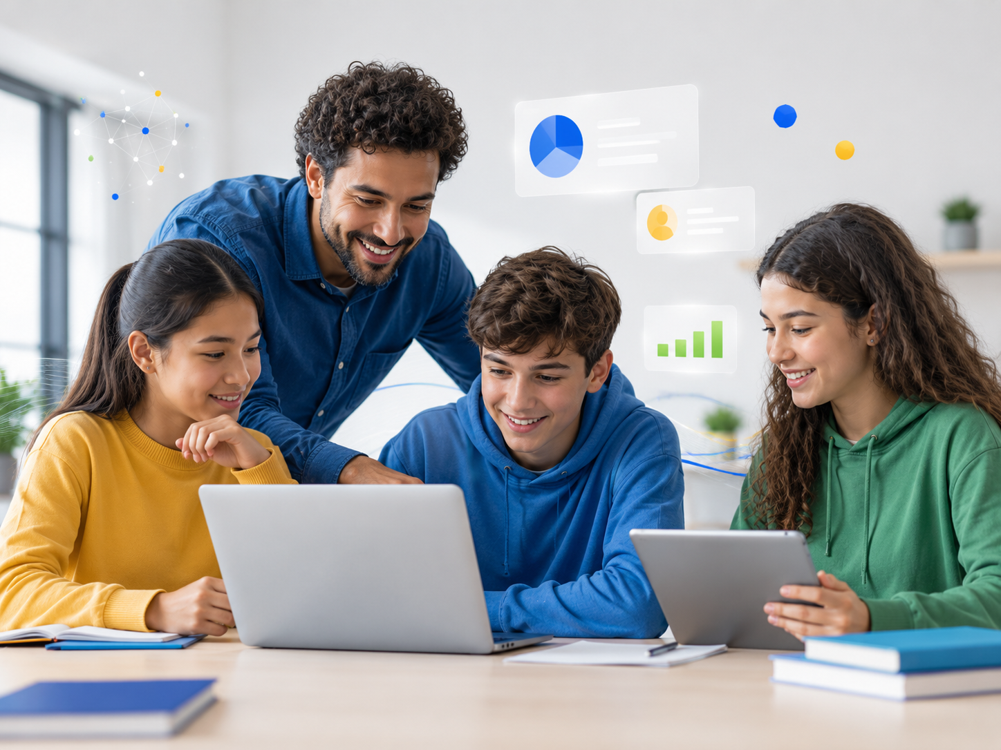 Institute and students learning with AI